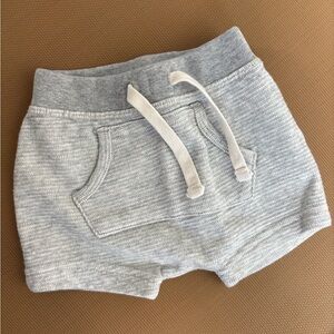 Gray Knit Baby Shorts with Pockets